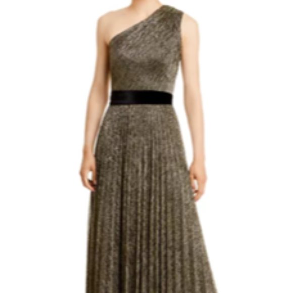 Metallic Asymmetric Neckline with Black Velvet bow - Picture 9 of 9